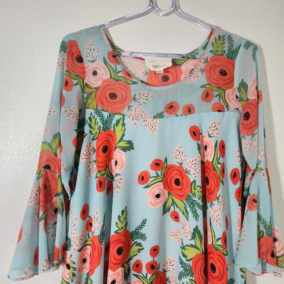 {Anthro} Paper Crown + Rifle Paper Co. Fluttered Blooms Swing Dress Oversized S - Picture 3 of 16